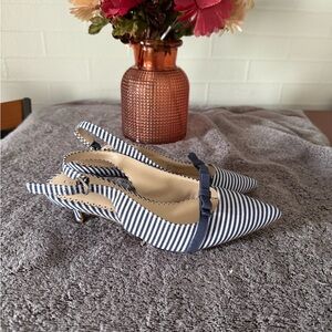 Charter Club Blue and White Striped Flats